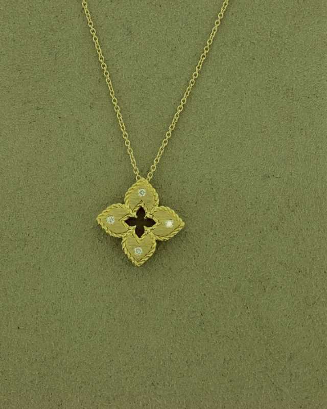 18k Yellow Gold Diamond Petite Venetian Necklace